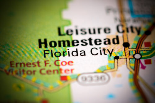 Homestead sur la carte en Floride