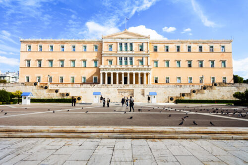 Parlement grec sur la place Syntagma à Athenes