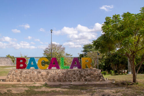 Centre-ville de Bacalar au Mexique