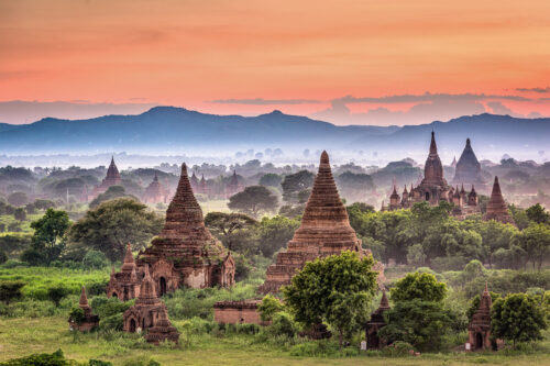Bagan en Birmanie, en Asie du sud-est