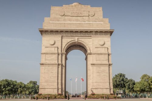 Vue sur l'India Gate à Delhi