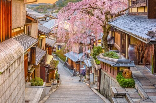 rue traditionnelle d'Higashiyama à Kyoto
